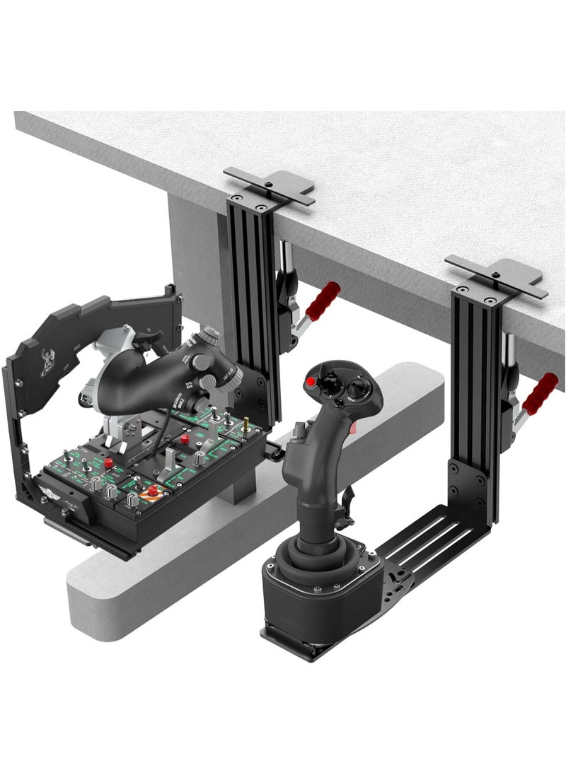 2 Set Desk Mount for Flight Sim Game Joystick, Throttle, Hotas system with Logitech X56, X52, Thrustmaster T-Flight Hotas/T.16000M/TCA/Warthog 10C&Throttle/Winwing Orion 1&2/VKB/VPC Joystick