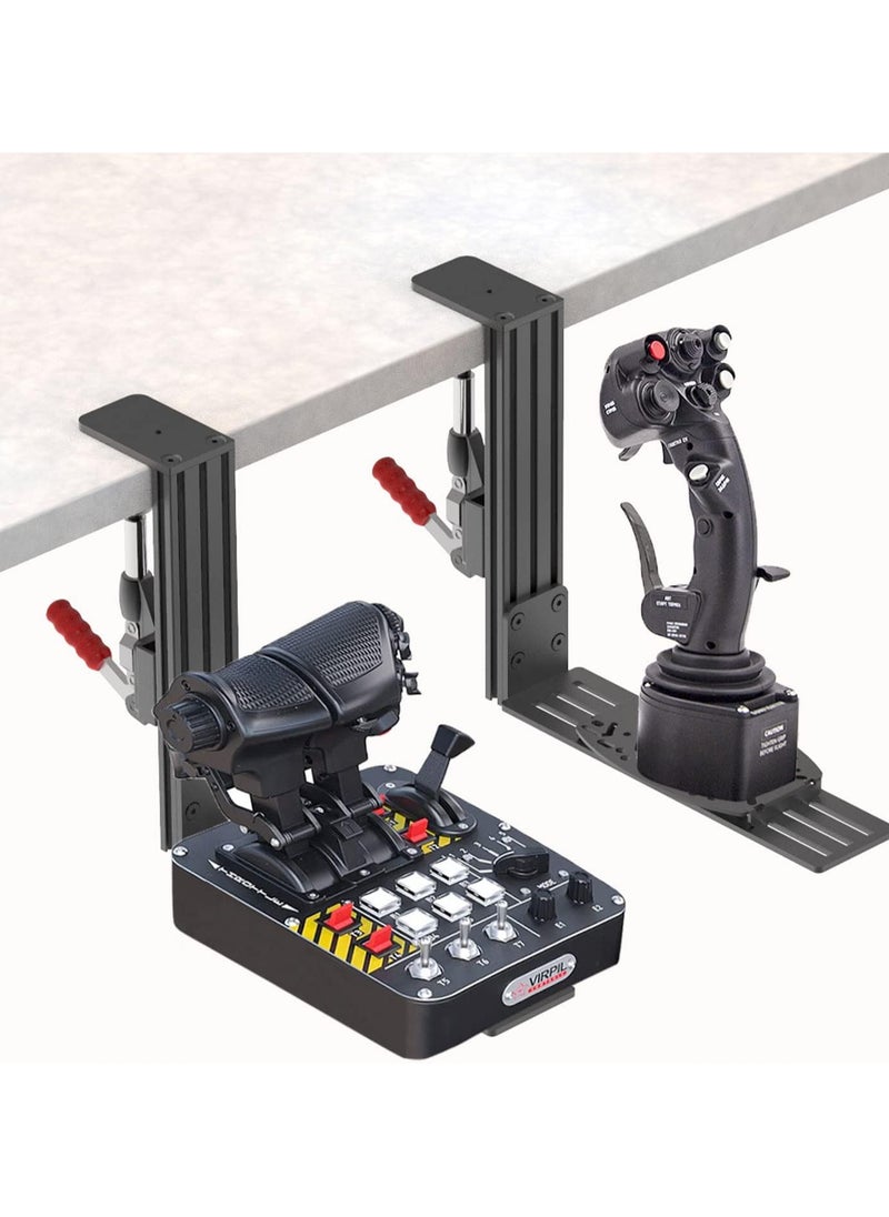 2 Set Desk Mount for Flight Sim Game Joystick, Throttle, Hotas system with Logitech X56, X52, Thrustmaster T-Flight Hotas/T.16000M/TCA/Warthog 10C&Throttle/Winwing Orion 1&2/VKB/VPC Joystick