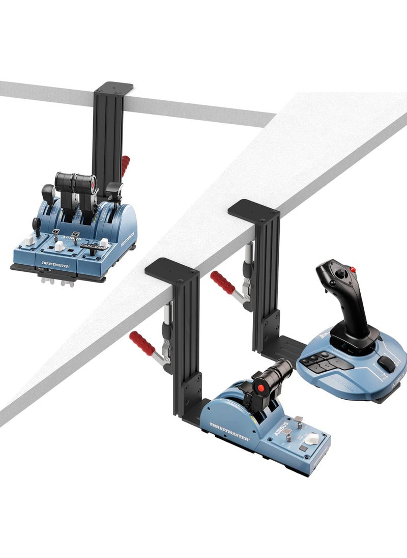 2 Set Desk Mount for Flight Sim Game Joystick, Throttle, Hotas system with Logitech X56, X52, Thrustmaster T-Flight Hotas/T.16000M/TCA/Warthog 10C&Throttle/Winwing Orion 1&2/VKB/VPC Joystick