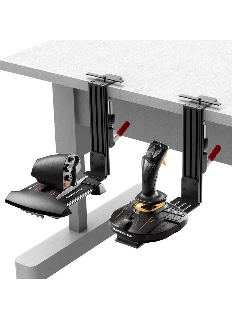 2 Set Desk Mount for Flight Sim Game Joystick, Throttle, Hotas system with Logitech X56, X52, Thrustmaster T-Flight Hotas/T.16000M/TCA/Warthog 10C&Throttle/Winwing Orion 1&2/VKB/VPC Joystick