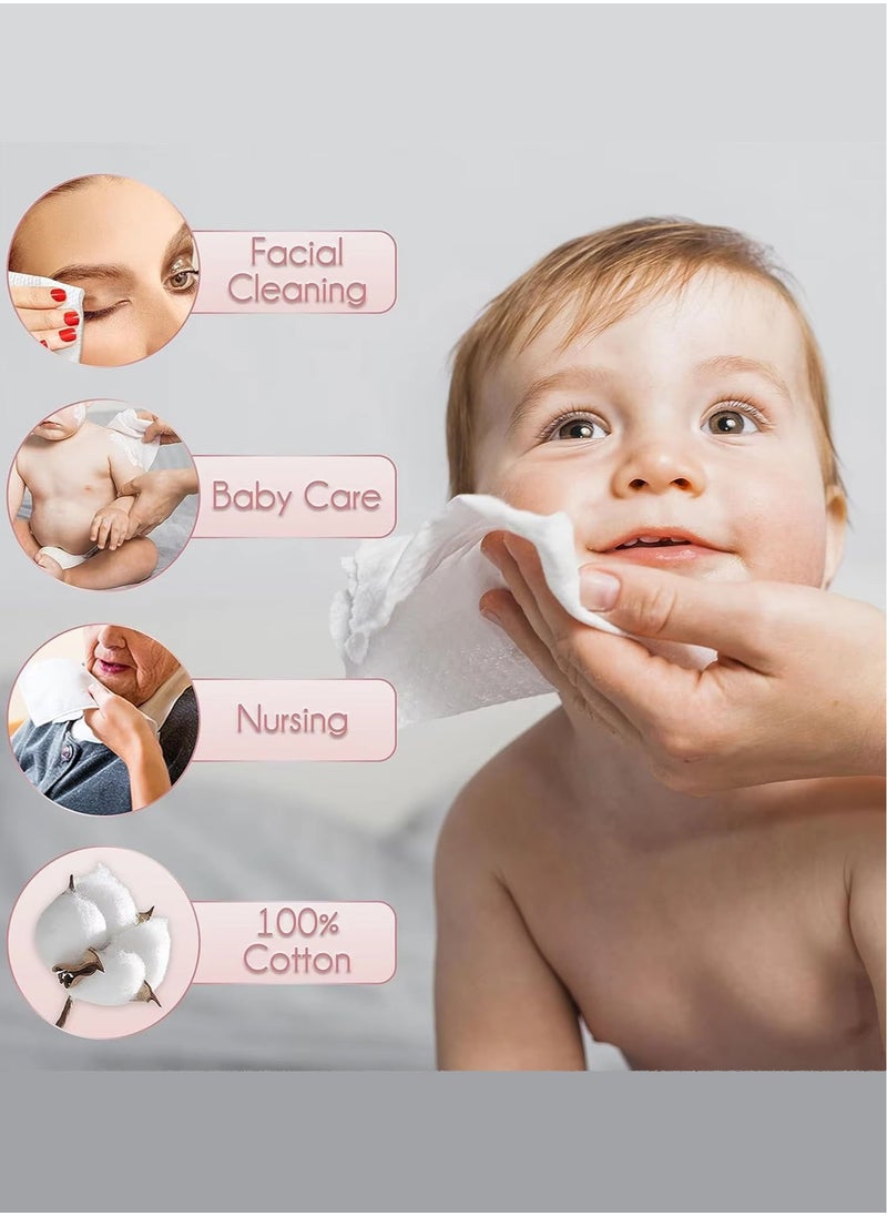 Face Towels, 25cm*30cm Ultra Thick Gentle Exfoliation Disposable Face Towelette, Biodegradable Makeup Remover Dry Wipes, Super Soft Clean Facial Towels Wash Cloth for Sensitive Skin,100 Count,2 Pack