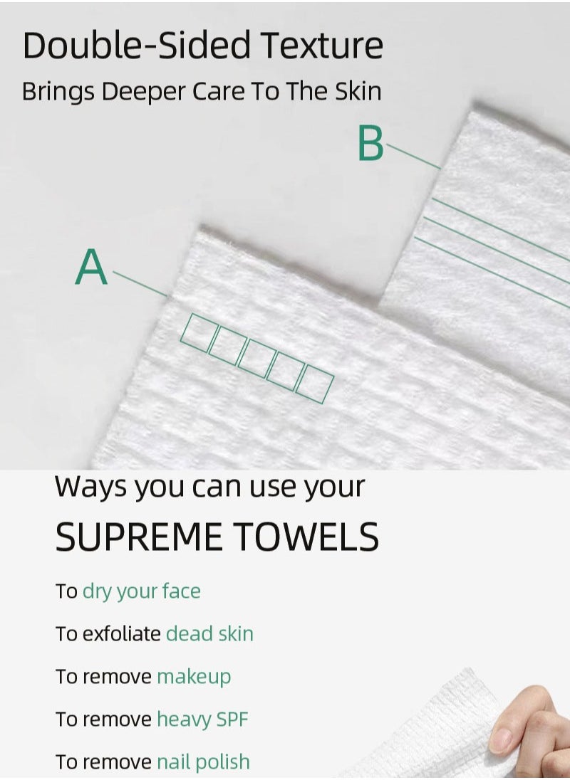 Face Towels, 25cm*30cm Ultra Thick Gentle Exfoliation Disposable Face Towelette, Biodegradable Makeup Remover Dry Wipes, Super Soft Clean Facial Towels Wash Cloth for Sensitive Skin,100 Count,2 Pack