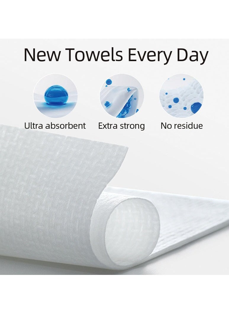 Face Towels, 25cm*30cm Ultra Thick Gentle Exfoliation Disposable Face Towelette, Biodegradable Makeup Remover Dry Wipes, Super Soft Clean Facial Towels Wash Cloth for Sensitive Skin,100 Count,2 Pack