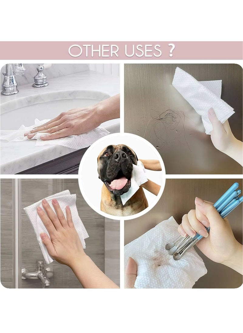 Face Towels, 25cm*30cm Ultra Thick Gentle Exfoliation Disposable Face Towelette, Biodegradable Makeup Remover Dry Wipes, Super Soft Clean Facial Towels Wash Cloth for Sensitive Skin,100 Count,2 Pack