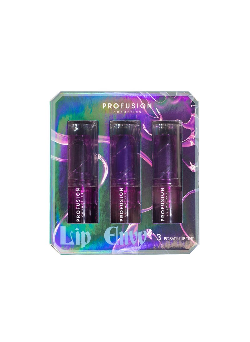 Profusion Cosmetics Sea Witch 3 PC Satin Lip Tint Set, Long Lasting Glamour with Mesmerizing Shades, Dive Into Intense Color and Rise Your Makeup Routine With Premium Beauty Tool