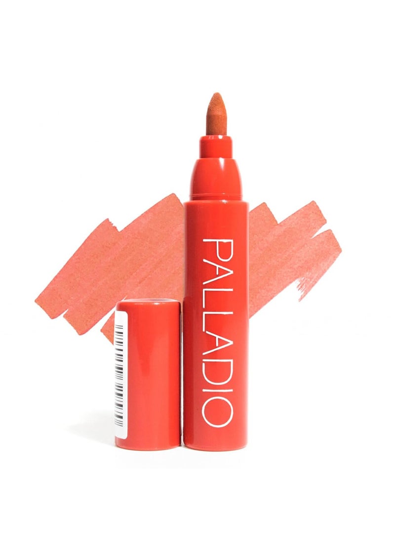 Palladio Lip Stain, Hydrating and Waterproof Formula, Matte Color Look, Longlasting All Day Wear Lip Color, Smudge Proof Natural Finish, Precise Chisel Tip Marker, Rose