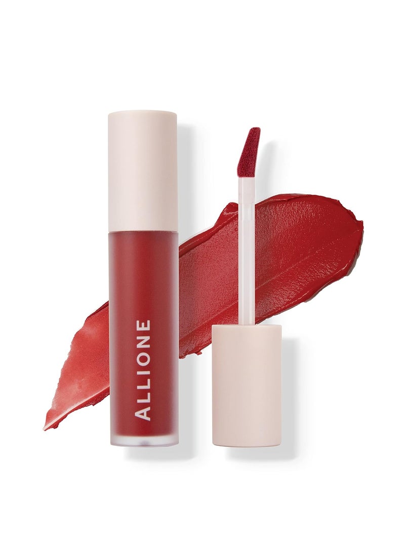 Mellow Velvet Lip Tint | Non-Sticky Lightweight Korean Lip Stain, High Pigmented Long Lasting Moisturizing Soft Matte Liquid Lipstick, Natural Vivid Color, Sun Dance Scarlet