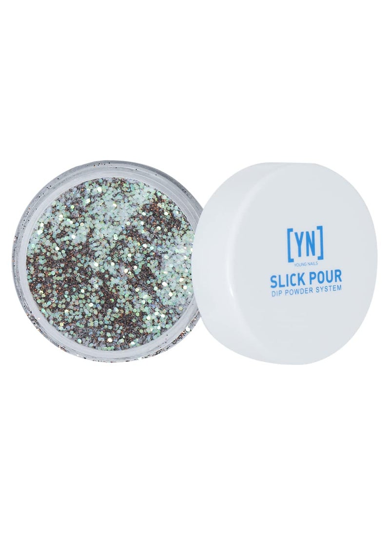 Young Nails SlickPour Dip Powder - Extended Wear Dip Powder Nail Color for use with SlickPour System Prep, Base, Activator & Top Coat, Fortified with Calcium & Vitamin E, Sinister Blitz, 15g
