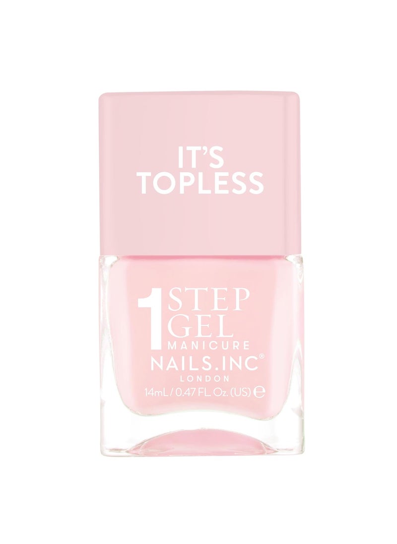 Nails Inc It's Topless Gel Nail Polish, 4-in-1 Base Coat, Treatment, Color & Top Coat, Long Lasting, Strong, Chip Free Nails, Glossy Salon Quality Manicure At Home, Vegan, Cruelty Free, Shade Dakota