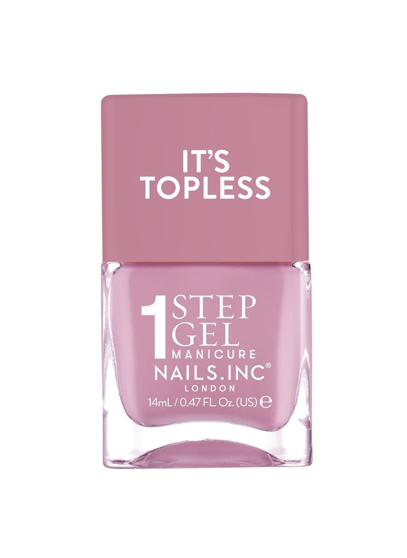 Nails Inc It's Topless Gel Nail Polish, 4-in-1 Base Coat, Treatment, Color & Top Coat, Long Lasting, Strong, Chip Free Nails, Glossy Salon Quality Manicure At Home, Vegan, Cruelty Free, Shade Lily