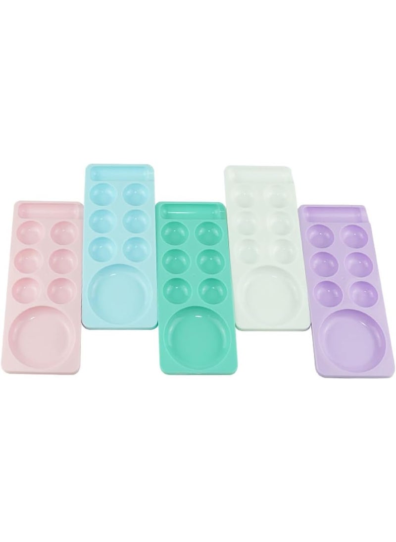 3 Pcs Nail Art Palette Plastic Nail Art Color Mixing Plate Cosmetic Mixing Tray Manicure Tool for Home and Salon Use