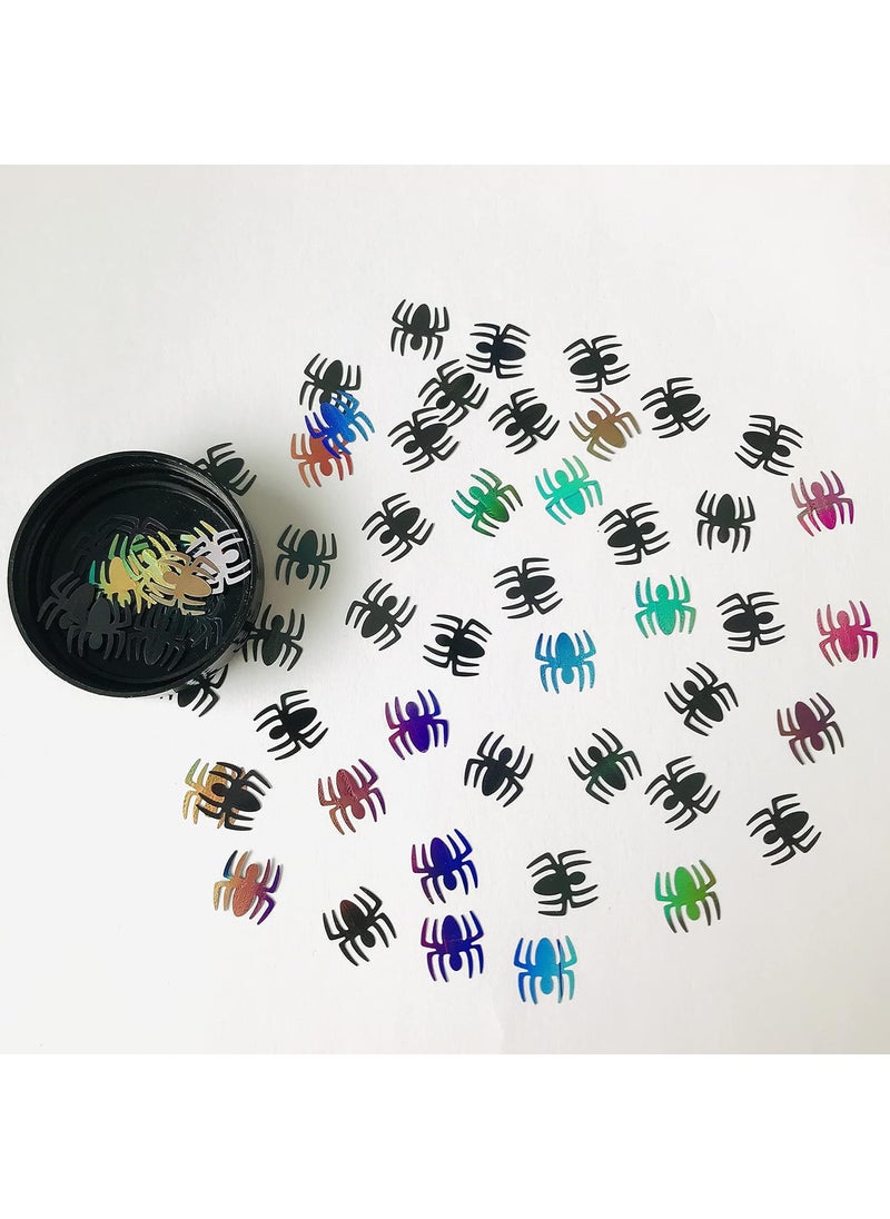 10 Grams/Pack - Black Spiders Holographic Glitter - Festival Rave Beauty Makeup Face Body Nail Art Decoration