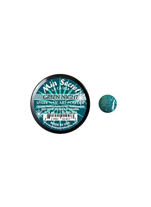 Mia Secret Professional Spark Collection Acrylic Powder 1/4 oz (Pick Your Color) (Green Night)