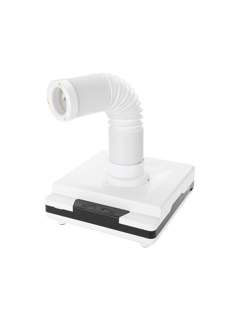 60W Nail Dust Collector, Dust Collector Nail Tech Strong Vacuum Fan Suction Manicure Cleaner with 3 LED Retractable Elbow and Sensor Pedicure Machine Extractor for Polish Acrylic Nail (us Plug)