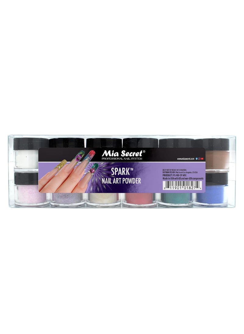 Mia Secret Nail Art Powder Collection 12 Colors Mix (Spark)