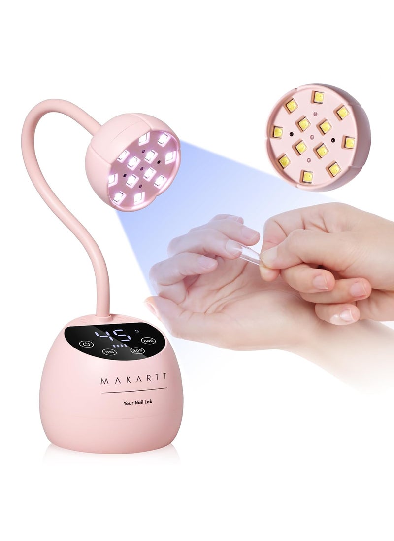 Makartt UV LED Nail Lamp - Gooseneck UV Light for Gel Nails Cherie Cordless USB 24W Dryer Lamp with 4 Times & Auto Sensor Professional Fast Flash Curing Gel Polish Nail Art