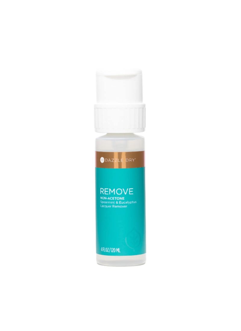 Dazzle Dry Remove Non-Acetone, Spearmint + Eucalyptus Essential Oil Lacquer Remover, 4 Fl Oz (120 mL), Menda Pump