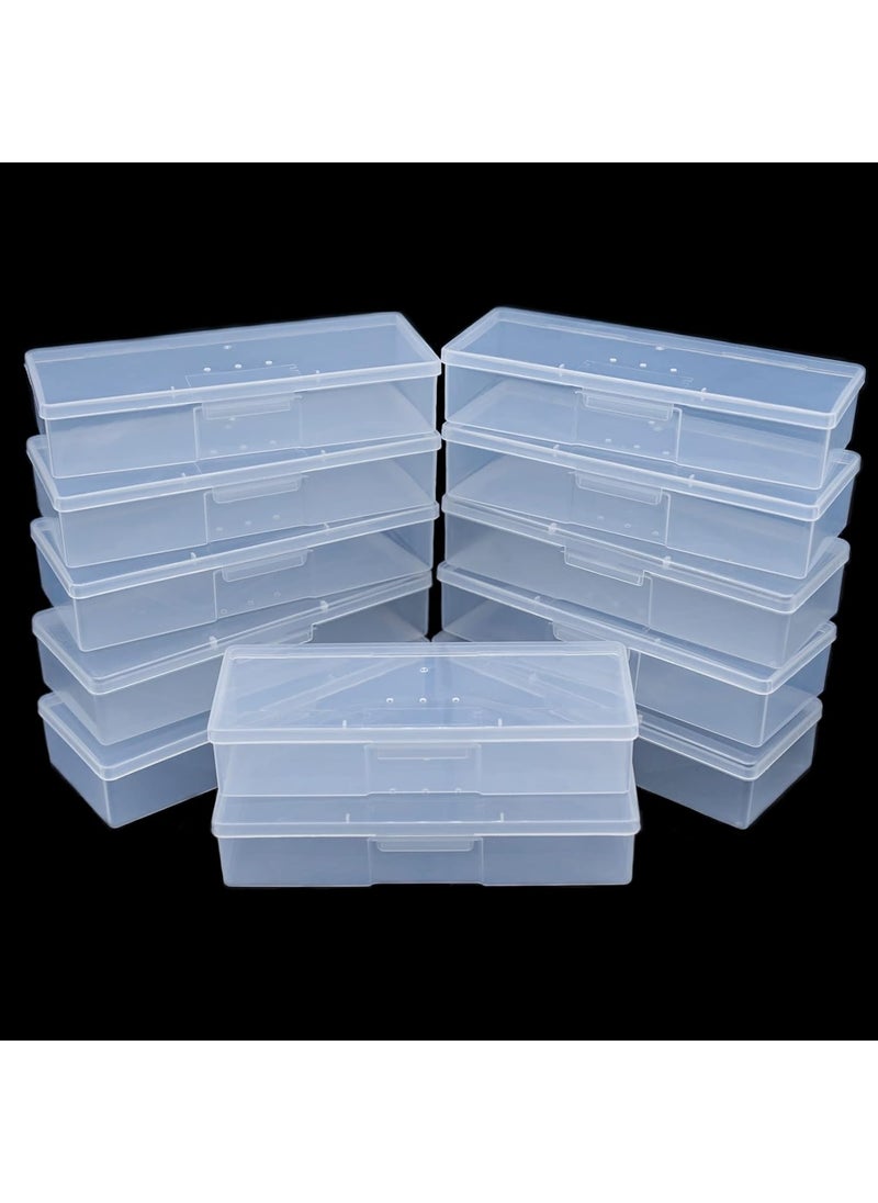 Clear Manicure Tool Box, Personal Nail Box Storage Case for Organizing, Plastic Nail Tool Box for Manicure Pedicure Kit (12pcs)