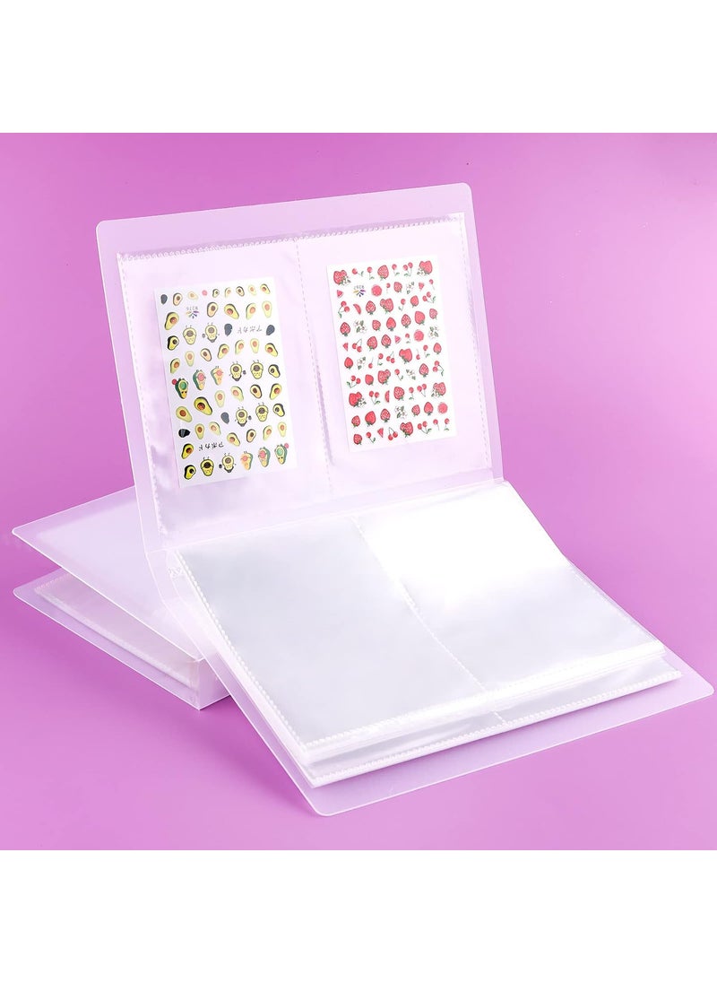 Kalolary 160 Slots Nail Sticker Storage Book Nail Art Sticker Collecting Book Empty Display Nail Sticker Organizer Book Nail Collection Album for Women Girls(2 Books)