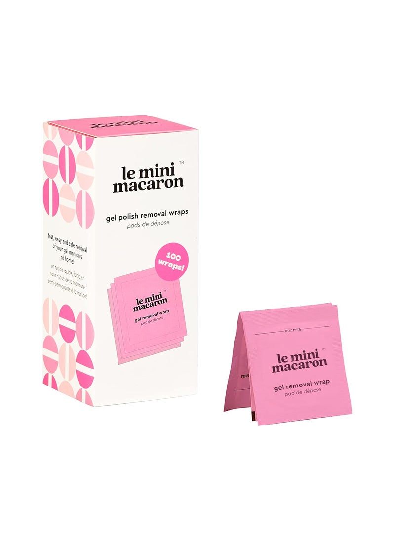 le mini macaron Gel Nail Polish Remover Kit | Soak Off Remover Wraps | 100 Pieces