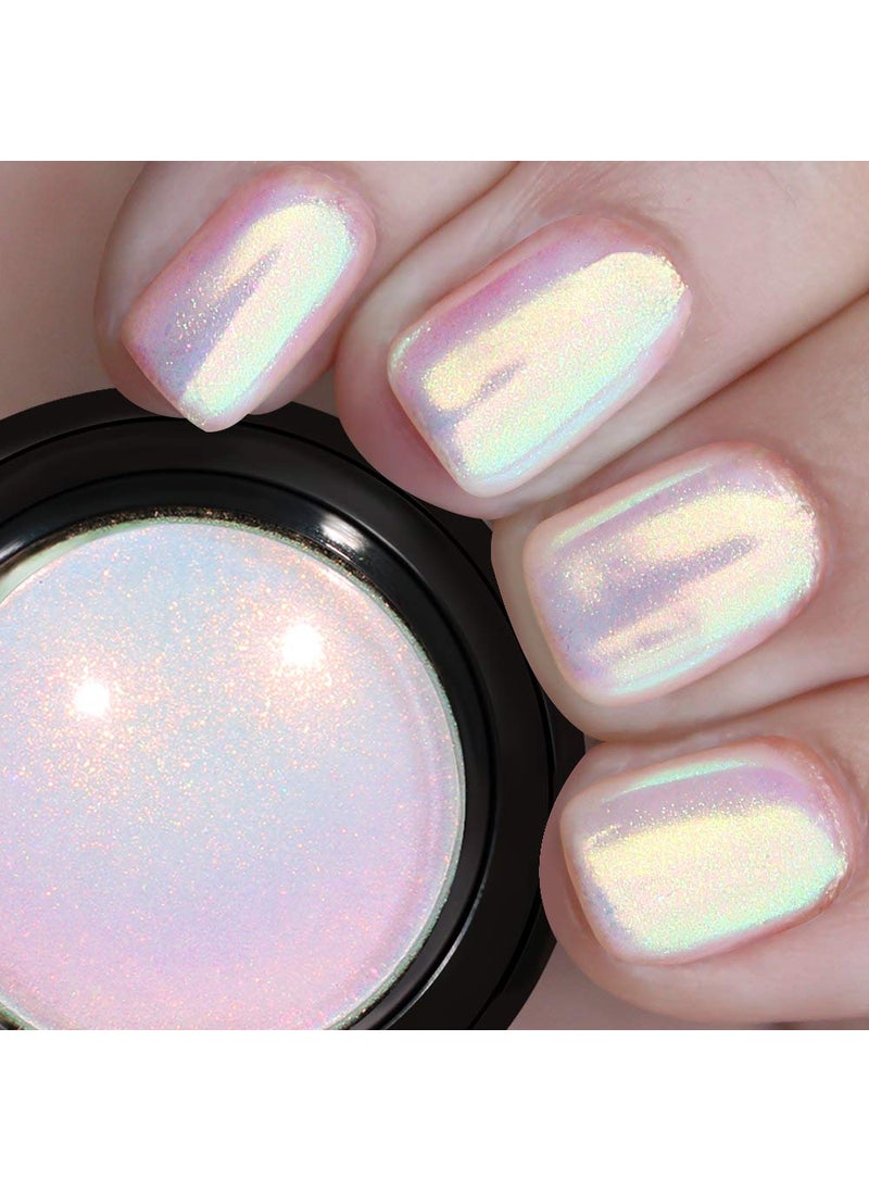 PrettyDiva Aurora Chrome Nail Powder - Mermaid Unicorn Chrome Nails Powder, Aurora Chrome Powder for Nails, Iridescent Nails Chrome Powder Glitter Powder Manicure Pigment