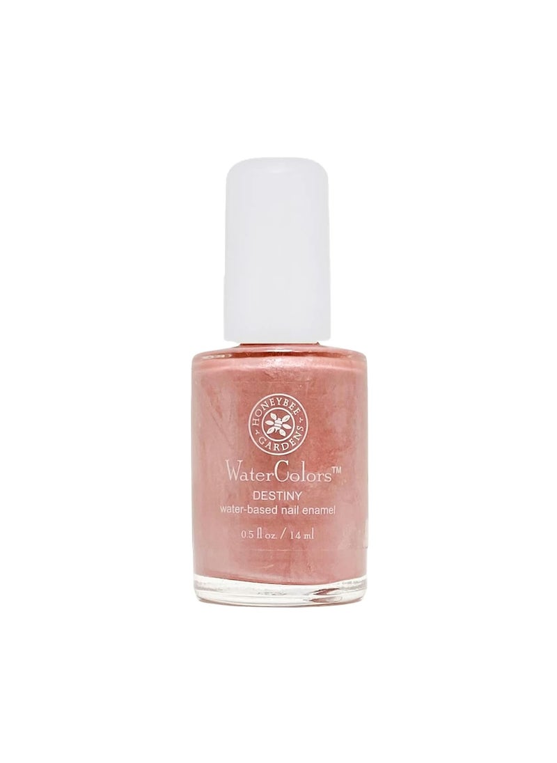 Honeybee Gardens Water-Based Nail Enamel, Destiny, Slight Iridescence & Shimmer Pink Bronze Nude, Eco-Friendly, Odorless & Vibrant Polish, 0.5 fl oz