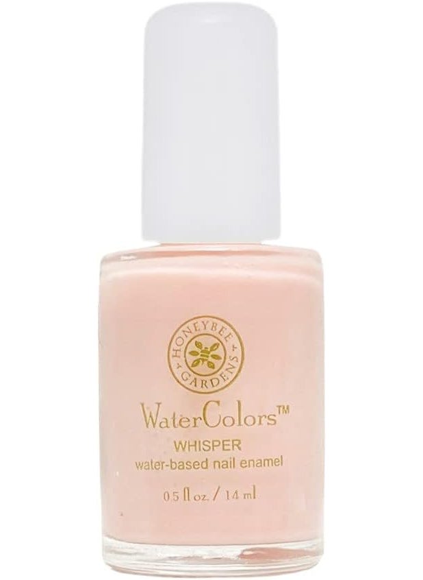 Honeybee Gardens Water-Based Nail Enamel, Whisper, Very Sheer Translucent Pink, Eco-Friendly, Odorless & Vibrant Polish, 0.5 fl oz