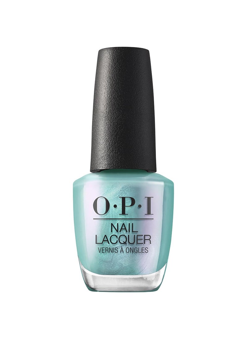 OPI Nail Lacquer Nail Polish | Opaque Light Blue Green Shimmer Chip Resistant Nail Polish | Vegan, Fast Drying, Streak Free