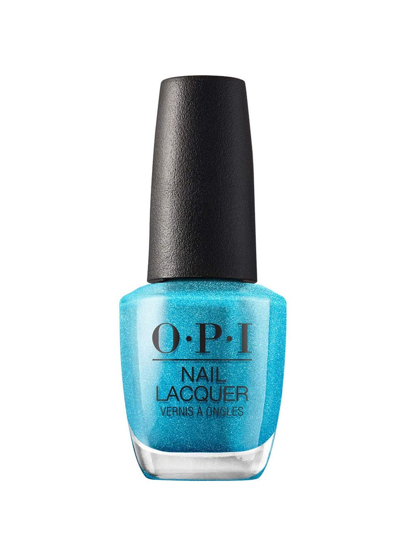 OPI Nail Lacquer Nail Polish | Opaque Light Blue Green Shimmer Chip Resistant Nail Polish | Vegan, Fast Drying, Streak Free
