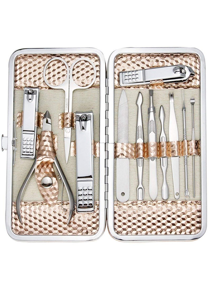 ZIZZON Professional Nail Care kit Manicure Grooming Set with Travel Case(Rose Gold)