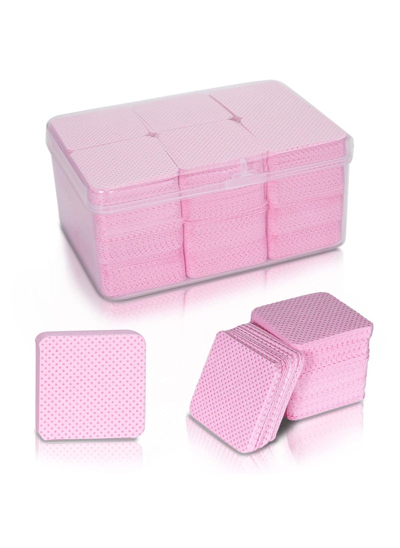 1080PCS Lint Free Nail Wipes- Non-Woven Soft Nail Polish Remover Pads, Nail Polish Remover Wipes Pink- Lint Free Wipes for Nails, Eyelash Extensions and Nail Art- DIY Nail Supplies