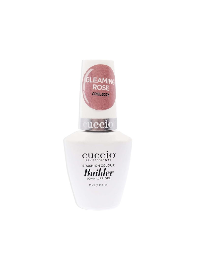 Cuccio Pro Brush-On Colour Builder Soak-Off Gel - Calcium Enriched - Easy Brush-On - Perfect Light Color - Reinforce, Build, Shape And Extend The Natural Nail - Gleaming Rose - 0.43 Oz Nail Polish