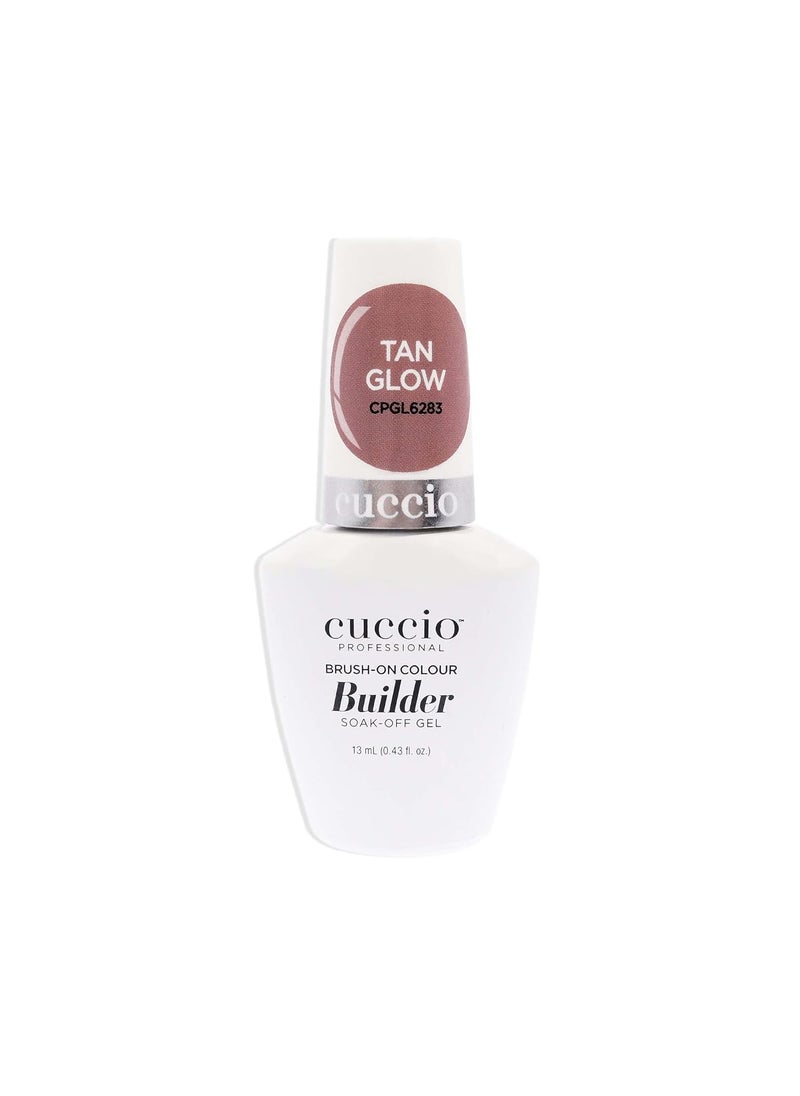 Cuccio Pro Brush-On Colour Builder Soak-Off Gel - Calcium Enriched - Easy Brush-On - Perfect Light Color - Reinforce, Build, Shape And Extend The Natural Nail - Tan Glow - 0.43 Oz Nail Polish