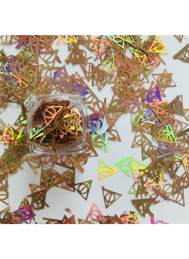 PrettyG 10 Grams/Pack - Gold Hollow Triangles Holographi Glitter - Festival Rave Beauty Makeup Face Body Nail Art Decoration LB201