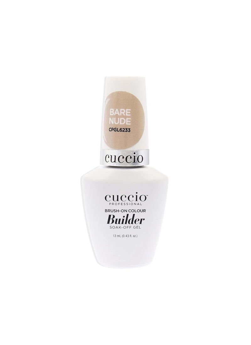 Cuccio Pro Brush-On Colour Builder Soak-Off Gel - Calcium Enriched - Easy Brush-On - Perfect Light Color - Reinforce, Build, Shape And Extend The Natural Nail - Bare Nude - 0.43 Oz Nail Polish