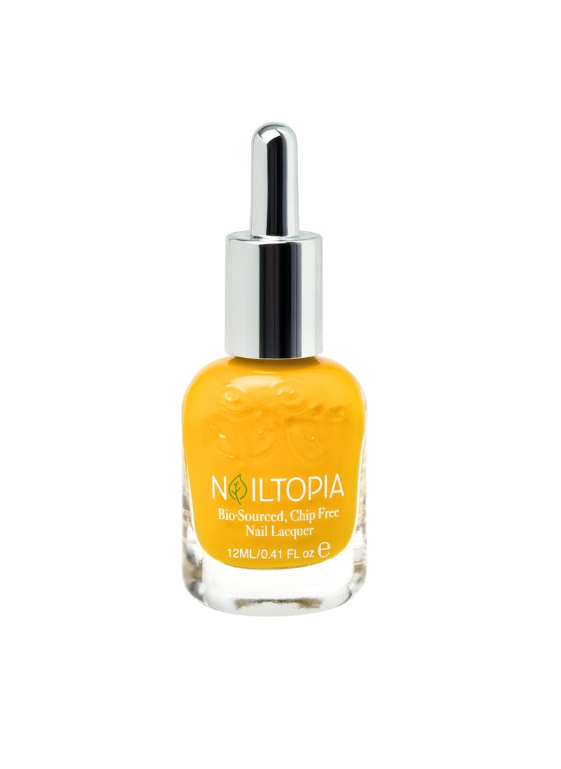 Nailtopia - Plant-Based Chip Free Nail Lacquer - Non Toxic, Bio-Sourced, Long-Lasting, Strengthening Polish - Glow Up (Vibrant Mustard Yellow) - 0.41oz