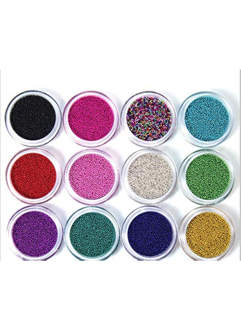 12 Colors Nail Art Caviar Beads 3D Craft Micro Eye Makeup Gems Decoration
