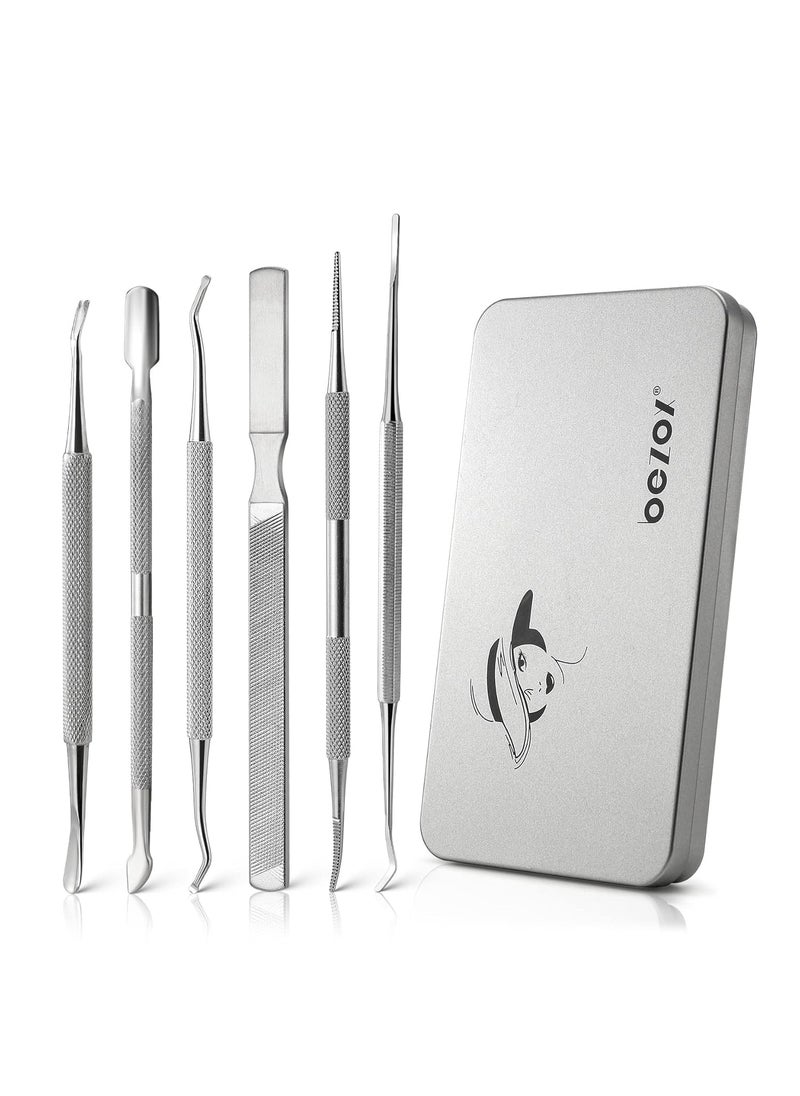 BEZOX Ingrown Toenail Removal Tool Kit – Toenail File and Toenail Lifter, Stainless Steel Toenail Kit Pedicure Tools - 7PCS Nail Correction Tool Set