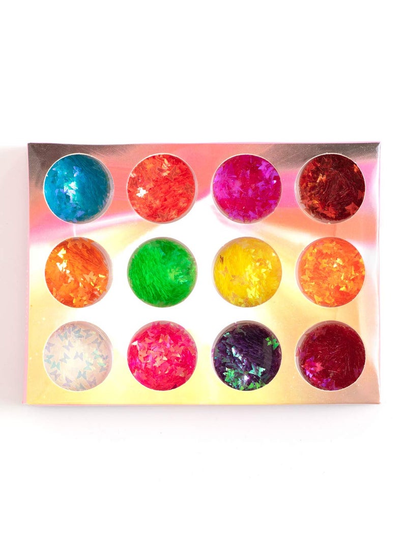 Nail Art Shiny Butterfly Sequins Ultrathin 3D Magic Sparkle DIY Flakes Tips 12 Colors