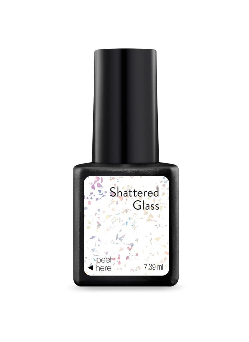 Sensationail Gel Nail Polish, “Shattered Glass” Clear with Multi-Color Glitter Flecks Gel Polish – Nail Gel For up to 2 Weeks of Color – LED Nail Lamp Required – Long-Lasting Finish, No Dry Time