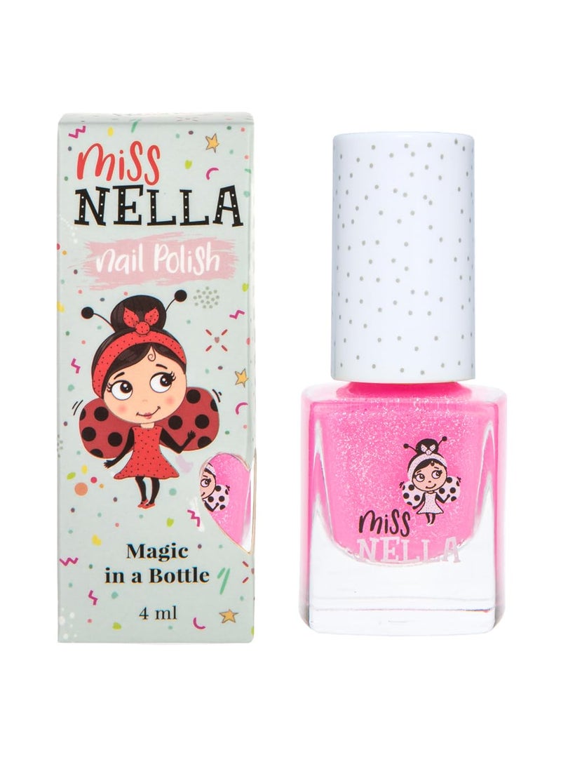 MISS NELLA MARSHMALLOW OVERLOAD – Safe Special Glitter Pink Nail Polish for Kids, Non-Toxic & Odor Free Formula for Children and Toddlers, Natural Water Based for Easy Peel Off
