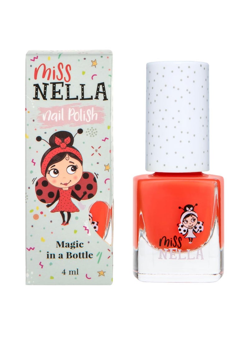 MISS NELLA POPPY FIELDS– Safe Special Orange Nail Polish for Kids, Non-Toxic & Odor Free Formula for Children and Toddlers, Natural Water Based for Easy Peel Off