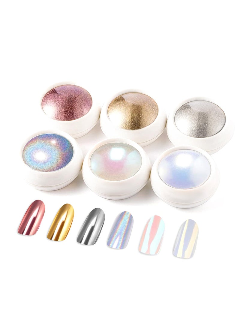 Chrome Nail Powder BISHENGYF: Super Metallic Effect Chrome Powder For Nails Gold Silver Red Laser White Pearl Nail Chrome Powder for Nails Art Decoration