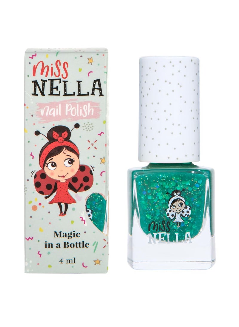 MISS NELLA FIELD TRIPS – Safe Special Dark Green Nail Polish for Kids, Non-Toxic & Odor Free Formula for Children and Toddlers, Natural Water Based for Easy Peel Off