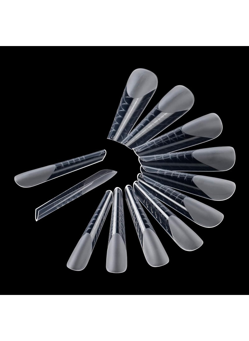 NMKL38 120pcs Full Cover Matte Nail Dual Forms for Poly Nail Gel Solid Builder Nail Gel Extension Fake Nail Tips