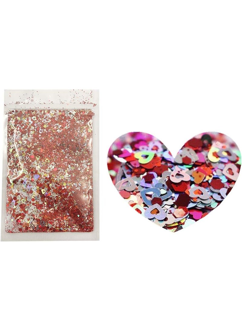 10 Grams/Pack - Valentine's Day Series Glitter - Festival Rave Beauty Makeup Face Body Nail Art Decoration