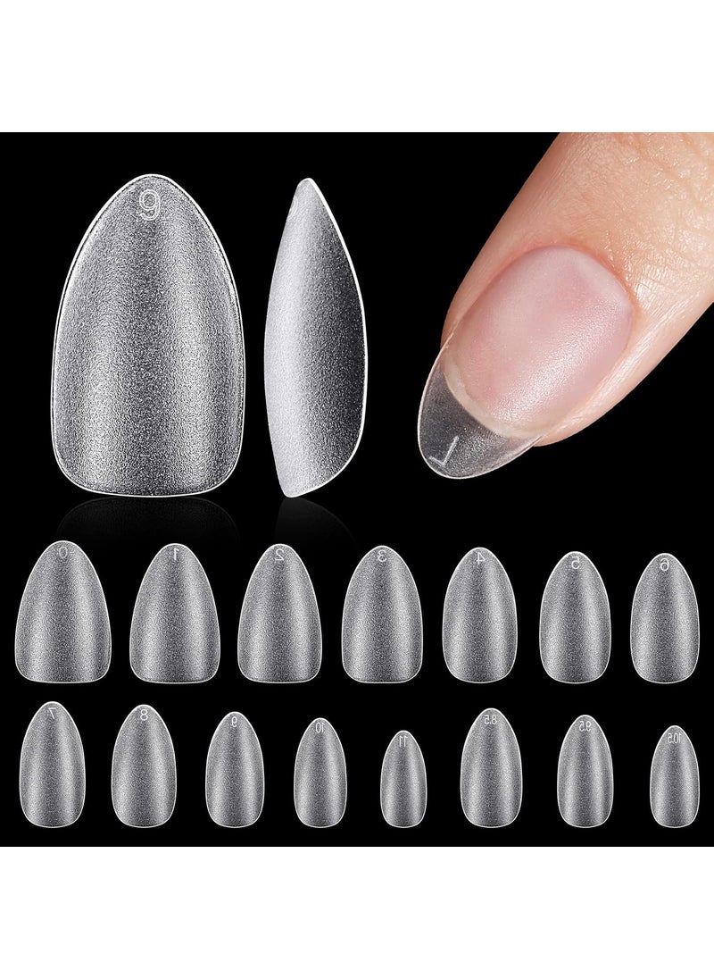 TOMICCA Almond Nail Tips - Short Soft Gel Nail Tips, Full Coverage Almond Shape Nail Tips, Nail Extension Tips for Acrylic Nails Professional