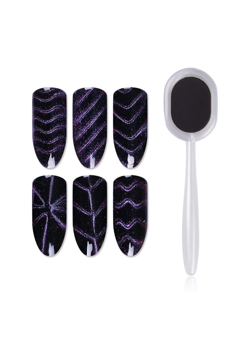 6 Pcs Nail Magnet Tool Set, Pure Vie High Quality Enhanced Version Nail Magnet Pen Double Ended Magnet Wand Magnet Stick Cat Eye Magnet for Nails Gradient Magnetic Gel Nail Polish Nail Art DIY Salon