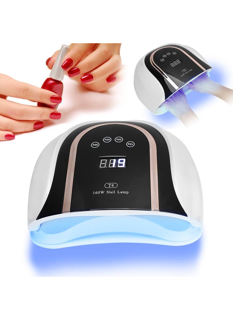 TARSHYRY Led Uv Nail Lamps, T4 160W 54Pcs Led Nail Uv Nail Lamp Uv Nail Lamps Curing Light Nail Polish for Base & Top Coats Dryer Light(Us)