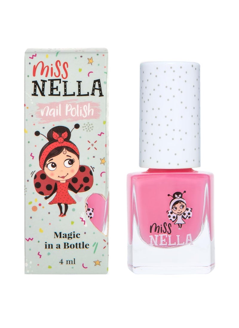 MISS NELLA PINK A BOO – Safe Special Bold Pink Nail Polish for Kids, Non-Toxic & Odor Free Formula for Children and Toddlers, Natural Water Based for Easy Peel Off